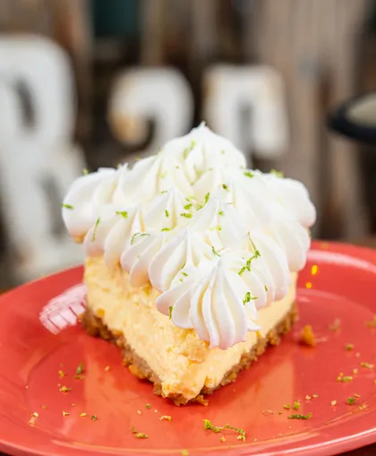 Key lime pie with whipped cream